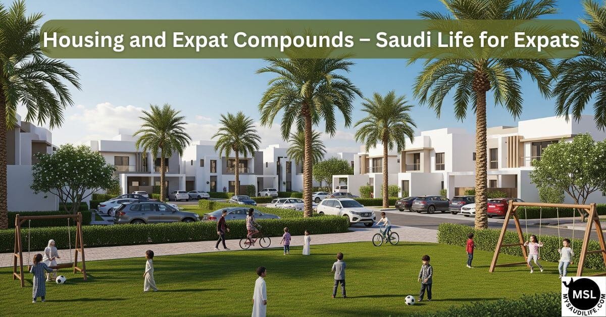 Modern expat housing compound in Saudi Arabia with villas, gardens, and family-friendly amenities – Saudi Life for Expats