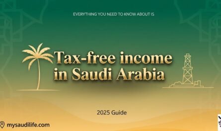 Infographic showing key points about tax-free income in Saudi Arabia for expats